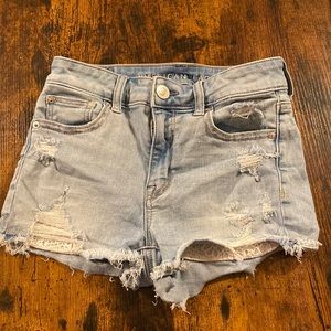 American Eagle ripped jean shorts.